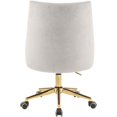 thumbnail image 6 of Scranton & Co Contemporary Velvet Swivel Adjustable Office Chair in Cream, 6 of 12
