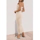 thumbnail image 4 of Vestido PRETTYGARDEN Strapless Ajustado Largo Beige Talle S, 4 of 5