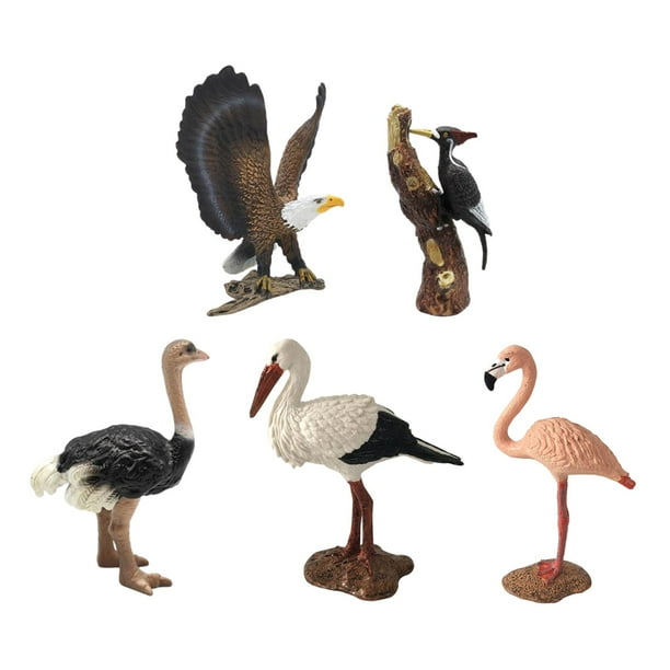 5 piezas de simulación de pájaros en miniatura, colección realista hecha a mano para recuerdos de fiesta, juguete para niños, accesorio de enseñanza Estilo C