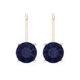 thumbnail image 3 of Clara Pucci 3Ct Blue Sapphire Round Cut VVS1 Lever Back Drop Dangle 14k Solid hypoallergenic Gold Designer Earrings For September, 3 of 7