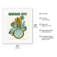 thumbnail image 2 of Kansas City - The City of Fountains - Vintage Travel Poster by David Klein c.1960s - Fine Art Rolled Canvas Print 11in x 14in, 2 of 4