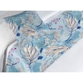thumbnail image 3 of Feathers Print Bed Runner Set, Modern Simple Design Pastel Pattern with Bohemian Ornaments, Decorative Bedding Scarf & a Pillow Sham for Hotels Homes, Twin, Pale Azure Blue Champagne, by Ambesonne, 3 of 3