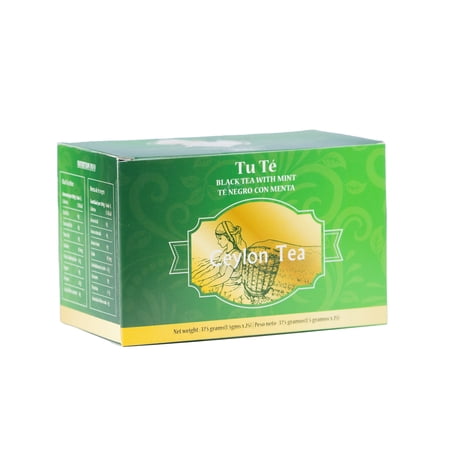 Ceylon Tea - Black Tea with Mint. A Robust Tea with a Natural Soothing Mint Flavor.