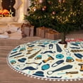 thumbnail image 6 of Rocae Fathers day for Christmas Tree Skirt with Pom Pom Trim for Holiday Party for Holiday Home Decor Indoor Outdoor-36", 6 of 7