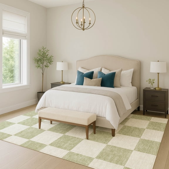 Addison Rugs Chantille Indoor/Outdoor Transitional Geometric Aloe Machine Washable Rectangle Rug, 10' x 14'