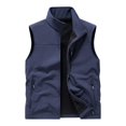thumbnail image 4 of WRKEKC Softshell Vest for Men Stand Collar Zip-Up Multi Pocket Windproof Sleeveless Outerwear for Hiking and Daily Outfits, 4 of 9