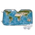 thumbnail image 2 of Lsque Earth View World Map Car Windshield Sun Shade | Accordion Folding Style Auto Shade for Car Truck SUV Van | Blocks UV Rays Sun Visor Protector | Small, 2 of 7