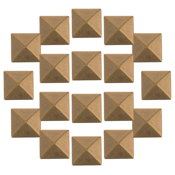 Masteelf  100 Pcs Punk Spikes Decoration Studs Glue Flat Back Pyramid Golden