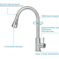 thumbnail image 4 of Zovajonia Kitchen Faucet with Pull-Down Sprayer,Stainless Single Handle Steel Wire Drawing Nickel Sink Faucet for Cocina ,with Soap Dispenser Brushed Nickel, 4 of 8