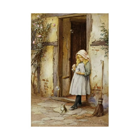 Bubbles Wall Art - Bubbles for Kitty, 1908 Print Wall Art By Charles Edward Wilson