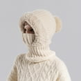 thumbnail image 3 of Taotanxi Womens Knit Beanie Hat Fleece Lined Winter Scarf Mask Set Snow Caps Plush Earmuff Skull Hats with Pompom, 3 of 8