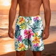 thumbnail image 6 of KIHOUT Men's Tropical Seahorse Print 2-in-1 Swim Trunks - 95% Polyester 5% Spandex, Drawstring Elastic Waist, Lined with Pockets for Beach, Pool and Summer Casual Wear, 6 of 9