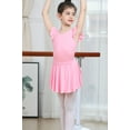 thumbnail image 5 of Yuyuekeji Cute Ballet Leotards for Girls, Soft Ruffle Short Sleeve Leotard for Girls Dance with Dance Skirt, HotPink 10-11 T, 5 of 7