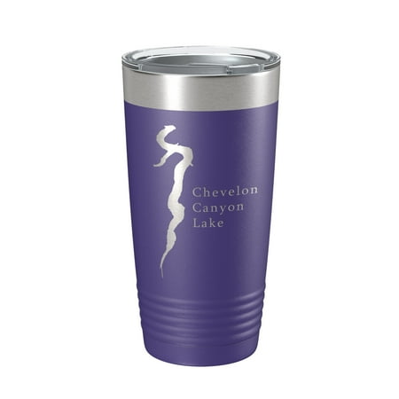 

Chevelon Canyon Lake Map Tumbler Travel Mug Insulated Laser Engraved Coffee Cup Arizona 20 oz Purple