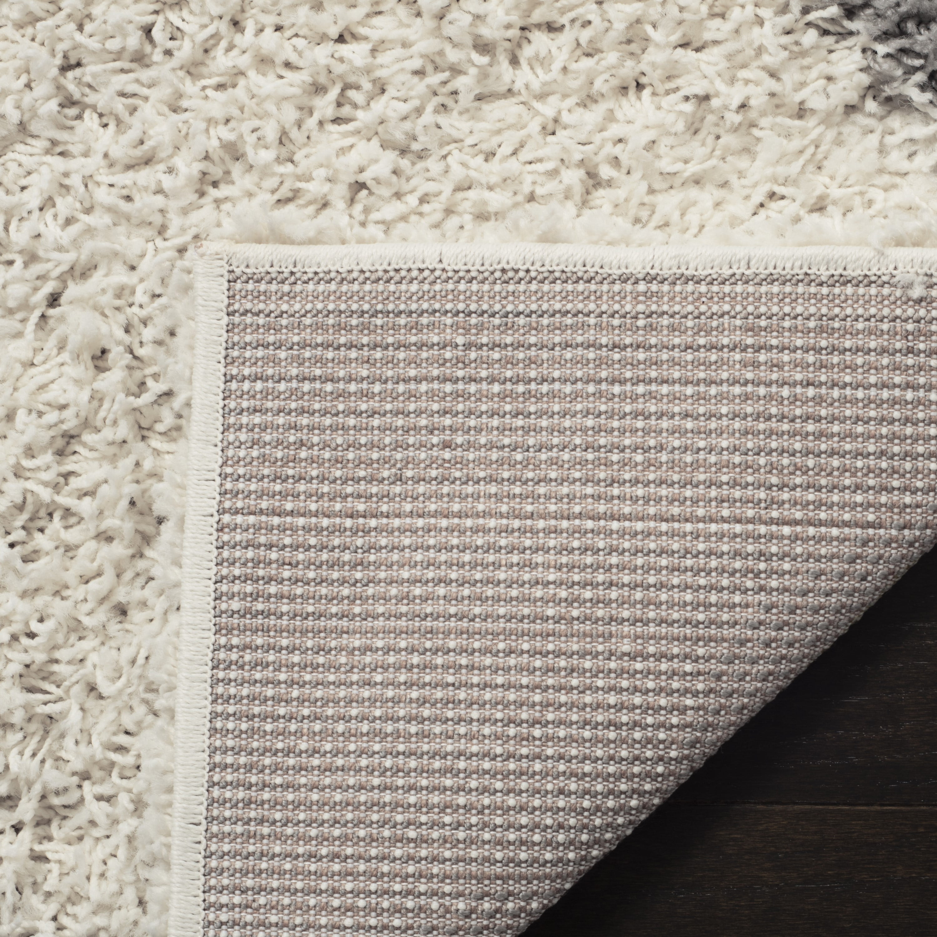 SAFAVIEH Dallas Logan Geometric Shag Area Rug, Ivory/Grey, 5'1" x 7'6"
