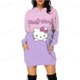 thumbnail image 4 of Vestido con capucha y estampado 3D de Hello Kitty, de Japón, para otoño, informal, de manga larga, con dibujos animados, 4 of 5