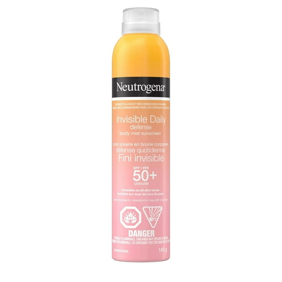 Neutrogena Invisible Daily Defense Body Mist Sunscreen SPF 50+, 141 g