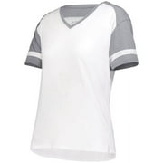 Augusta Sportswear 2914.91T.XXS Ladies Fanatic 2.0 T-Shirt, White & Grey Heather - 2XS