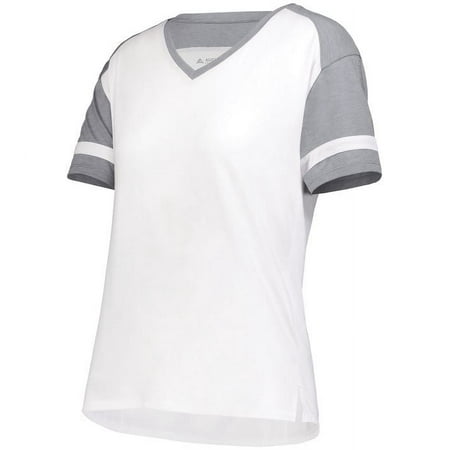 Augusta Sportswear 2914.91T.XXS Ladies Fanatic 2.0 T-Shirt, White & Grey Heather - 2XS