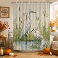 thumbnail image 2 of Vintage Wildlife Birds Shower Curtain Set - Standard 72" x 72" Washable Bathtub Curtain with 12 Hooks, Farmhouse Botanical Water Reflection Waterproof Fabric Stall Shower Curtains for Bathroom Décor, 2 of 8