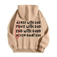 thumbnail image 5 of Women's Hoodies Sweatshirts Cozy Graphic Hoodie for Women with Stylish Long Sleeve Sweatshirt Top Khaki 2XL, 5 of 5