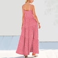 thumbnail image 6 of Ashirexll Summer Dresses, Long Dresses for Women, Summer Casual Loose Dress Strap Beach Long Maxi Summer Dresses for Women Pink XL, 6 of 7