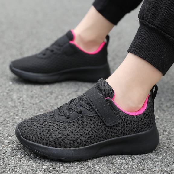 TIREOW Toddler Boys Girls Slip On Sports Shoes Kids Walking Sneakers Tennis Shoes for Running Walking Lightweight Breathable Lace-up Athletic Shoes