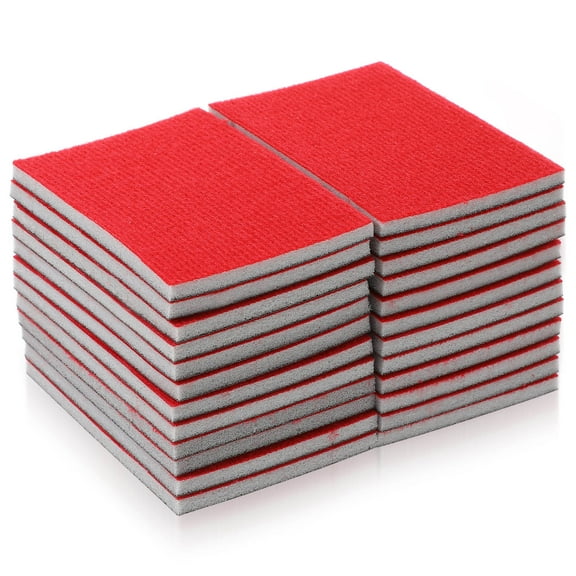 OUNONA  24 Pcs 220 Grit Sandpaper Foam Sanding Pads Velvet