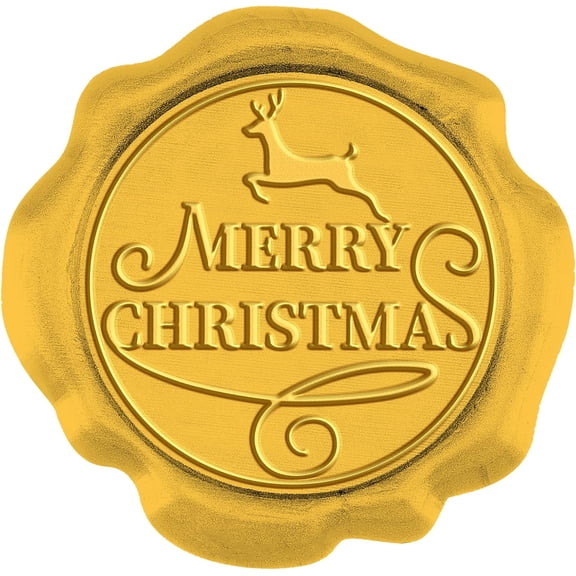 50pcs Merry Christmas Wax Seal Stickers Elk Self Adhesive Wax Seal Stamp Stickers Yellow Envelope for Wedding Invitations Envelope Cards DIY Craft Adhesive Waxing Gift Wrapping
