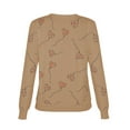 thumbnail image 4 of LUXUR Ladies Heart Print Pullover Loose Dailywear Tee Khaki XL, 4 of 4