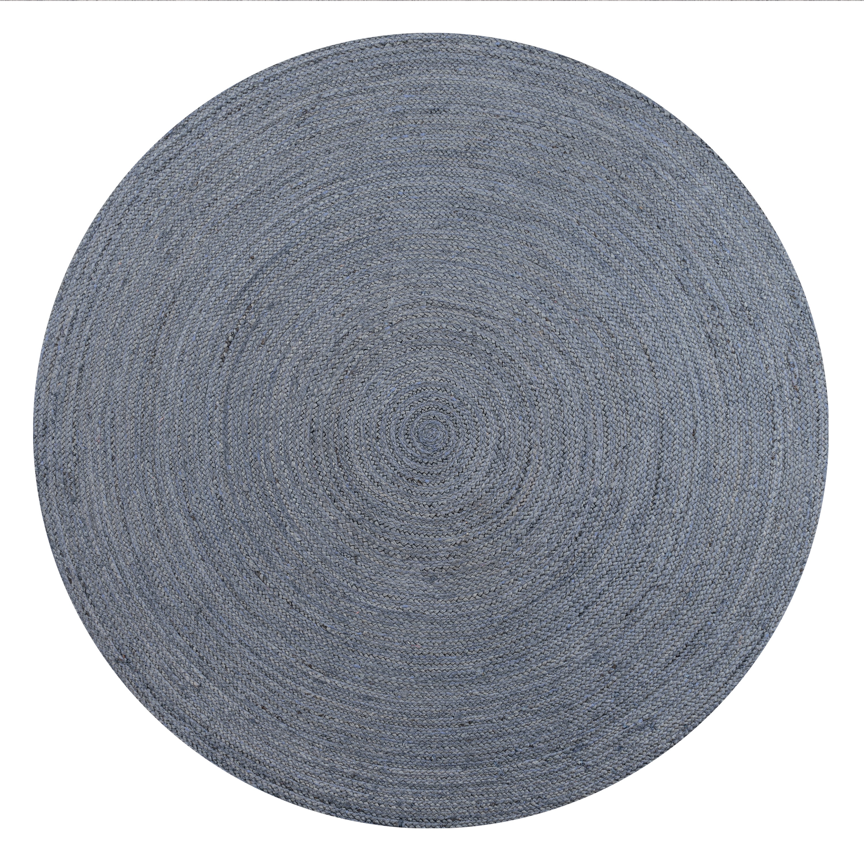 JONATHAN Y ANSA 4' Round Area Rug, Zara Braided Coastal Cottage Jute - Blue, RNF116C-4R