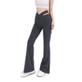 thumbnail image 1 of Leggings de cintura alta con aberturas para mujer: pantalones de yoga acampanados, diseño adelgazante que realza los glúteos, pantalones de fitness transpirables, 1 of 5