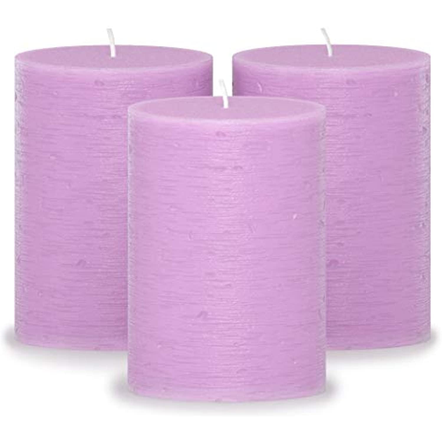 CANDWAX 3x6 Pillar Candles Set of 3 Decorative Unscented No Drip Light Turquoise 
