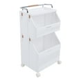 thumbnail image 1 of Rolling Storage Cart, Multifunction Laundry Basket Breathable Organizing Rack with 4 Wheels for Bathroom Kitchen Living Room, 1 of 7