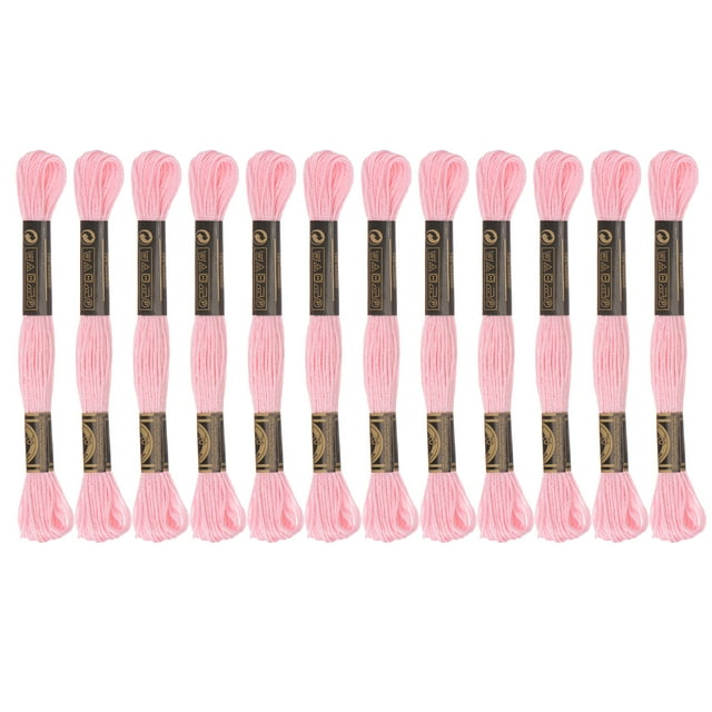 Unique Bargains Fil à Broder Rose Pâle, 8 m - 12 Écheveaux