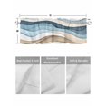 thumbnail image 4 of Valances for Windows Blue Beige Rod Pocket Cafe Window Treatments Valance Curtains for Kitchen Bathroom Laundry Basement Windows 42"x12", 4 of 9