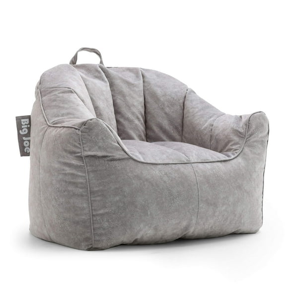 Big Joe Hug Beanbag Chair Kids Gray Hyde with Carrying Handle, Gray
