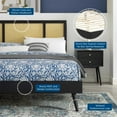 thumbnail image 7 of Kelsea Cane and Wood Full Platform Bed With Splayed Legs Black, 7 of 7