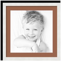 ArtToFrames 20x20" Matted Picture Frame with 16x16" Single Mat Photo Opening Framed in 1.25" Satin White Frame and 2" Paloma Mat (FWM-3966-20x20)