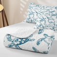 thumbnail image 4 of Erosebridal Blue Sea Turtle Quilt King for Boys Men, Cartoon Marine Animal King Coverlet Set, 3pcs, 4 of 7