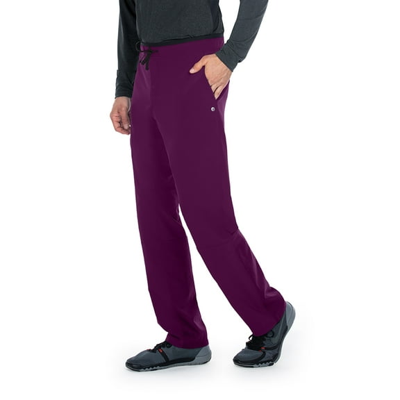 Barco One Wellness BWP508 Men's 4 Pocket Drawcord Cargo Welt Scrub Pant Wine 3XL