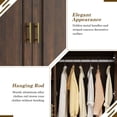 thumbnail image 5 of ChVans 3 Door Armoire Wardrobe Closet with Top Cabinet and Mirror, 94.5'' LED Wardrobe Armoire with 3 Drawers, Hanging Rod & Multi-Layer Shelves for Bedroom, Brown, 5 of 10