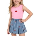 thumbnail image 2 of FSYBOA Girls Outfit Sets 7T, Casual Summer Fashion 2 Piece Kids Tops and Skirts Set Pink Size, 2 of 9