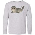 thumbnail image 3 of Inktastic Adorable Seal Illustration Cute Animal Art Long Sleeve Youth T-Shirt, 3 of 5