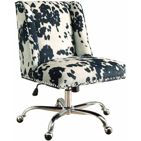 linon draper office chair cowhide product