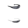 thumbnail image 1 of 2x Futuristische Linsenvisier-Sonnenbrille, Weißer Schwarzer Rahmen Mit Macarena Gafas de sol, 1 of 8