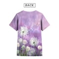 thumbnail image 5 of ZXSXSY Women Dandelion Print Round Neck Short Sleeve Gradient T-Shirt, 5 of 7