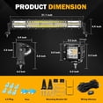 thumbnail image 3 of Barra de Luz LED + Lámparas LED Auxbeam 22 cm 120W + 2x 8 cm 96W, 3 of 7