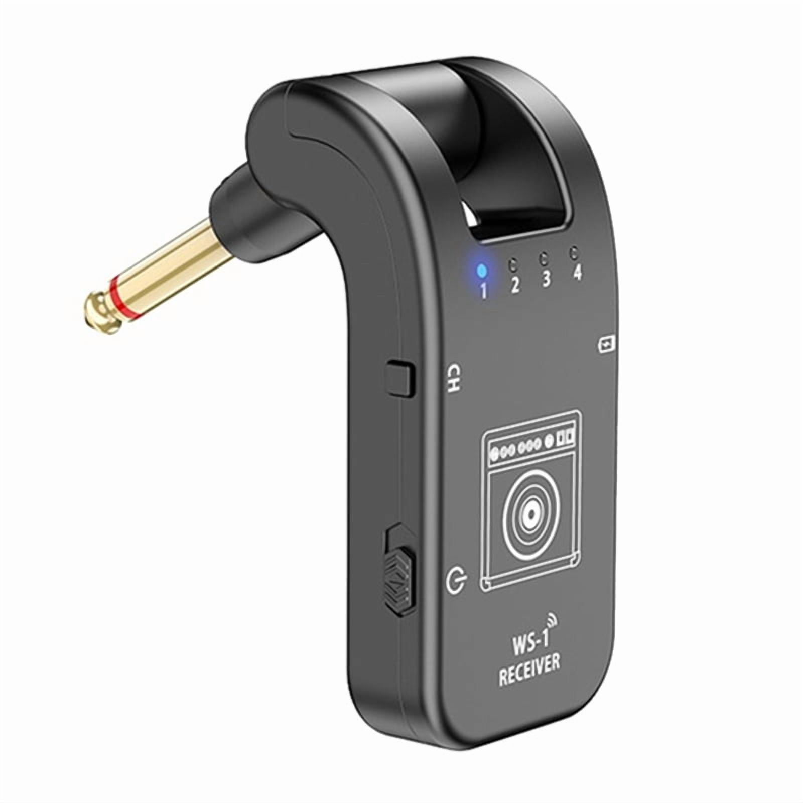 2.4G Wireless Guitar Transmitter Receiver Guitar System 48K/24bit Real-Time Transmission Rotatable Plug for Guitars
