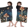 thumbnail image 4 of Colorful Mushroom Eye Black Pattern Hooded Bath Towel，50"x30" for Ages 3 To 12 Kids, Quick Dry Lightweight Soft Microfiber Hood Beach Towel Cover Up for Kids, 4 of 7